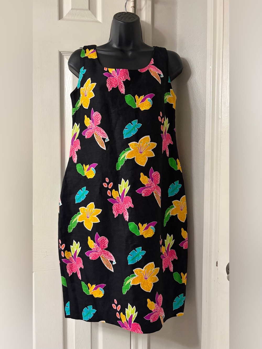Richie Freeman for Teri Jon Vibrant Floral Print 100% Linen Size 8